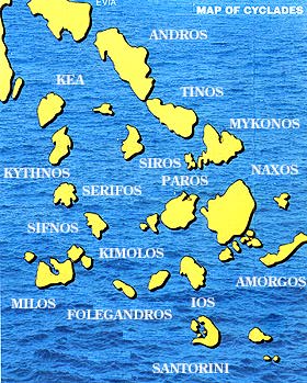 Cyclades map