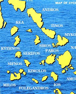 Cyclades map